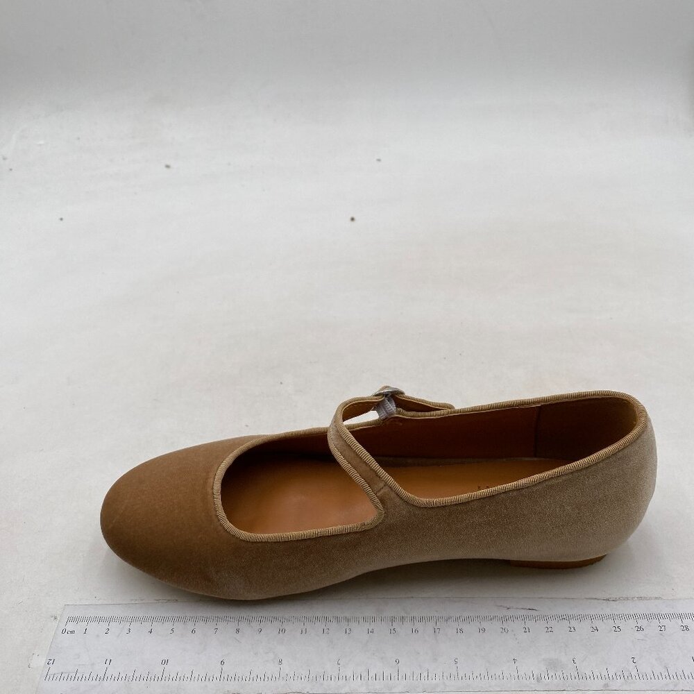 Pazzion Khaki Round Toe Mary Janes Comfortable Strap Buckled Ballet Flat Vintage
